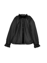 Load image into Gallery viewer, Polka dot blouse with ruff