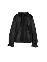 Load image into Gallery viewer, Polka dot blouse with ruff