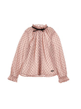 Load image into Gallery viewer, Polka dot blouse with ruff