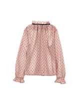 Load image into Gallery viewer, Polka dot blouse with ruff