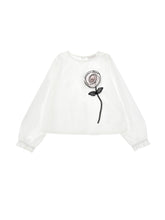 Load image into Gallery viewer, Blouse with 3D rose poplin