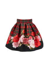 Load image into Gallery viewer, Tartan and rose skirt