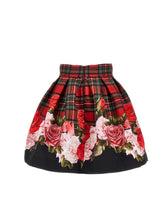 Load image into Gallery viewer, Tartan and rose skirt
