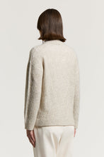 Load image into Gallery viewer, Bouclé zip-up sweater with micro-sequins