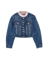 Load image into Gallery viewer, Denim jacket with rhinestones