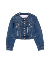 Load image into Gallery viewer, Denim jacket with rhinestones