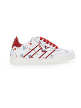 Load image into Gallery viewer, Botanical Print Leather Tennis Shoes