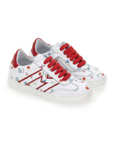 Load image into Gallery viewer, Botanical Print Leather Tennis Shoes