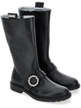 Load image into Gallery viewer, High boots with rhinestone buckle