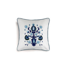 Load image into Gallery viewer, Seferî Caravan Decorative Cushion - White/Blue