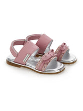 Load image into Gallery viewer, Coated fabric sandals with bow