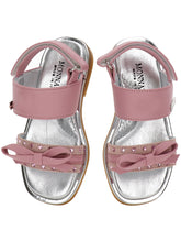 Load image into Gallery viewer, Coated fabric sandals with bow