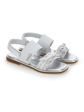 Load image into Gallery viewer, Coated fabric sandals with bow