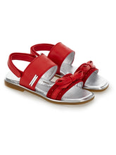 Load image into Gallery viewer, Coated fabric sandals with bow