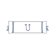 Load image into Gallery viewer, Seferî Flower Garden Bolster Cushion Cover with Monogram Embroidery - Blue