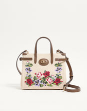 Load image into Gallery viewer, Antibes Small Embroidered Linen Shopping Bag