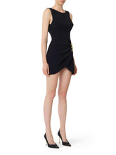 Load image into Gallery viewer, Mini dress in crêpe fabric with jewel buttons