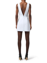 Load image into Gallery viewer, Mini dress in crêpe fabric with jewel buttons