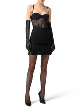 Load image into Gallery viewer, Tulle mini dress with fringes