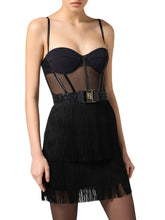 Load image into Gallery viewer, Tulle mini dress with fringes