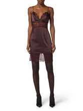 Load image into Gallery viewer, Dress in satin and lace fabrics with jewel details