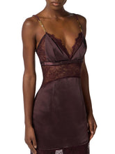 Load image into Gallery viewer, Dress in satin and lace fabrics with jewel details