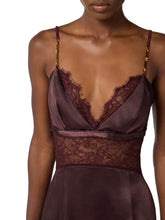 Load image into Gallery viewer, Dress in satin and lace fabrics with jewel details