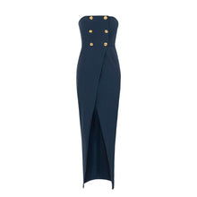 Load image into Gallery viewer, Red Carpet dress in lightweight crêpe fabric with buttons