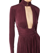 Load image into Gallery viewer, Red Carpet dress in cupro jersey fabric with drapes