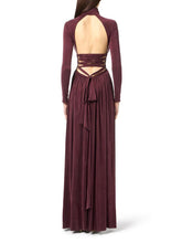 Load image into Gallery viewer, Red Carpet dress in cupro jersey fabric with drapes