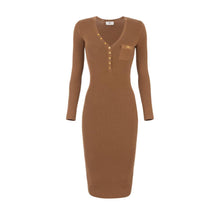 Load image into Gallery viewer, Dress in ribbed knit fabric with breast pocket