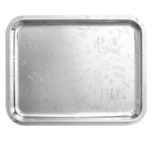 Load image into Gallery viewer, GRAFFITI Silver-Plated Rectangular Tray - 14 x 11 in