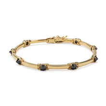 Load image into Gallery viewer, 18k yellow gold bracelet with black diamonds and diamonds