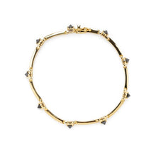 Load image into Gallery viewer, 18k yellow gold bracelet with black diamonds and diamonds
