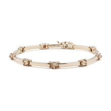 Load image into Gallery viewer, 18k white gold bracelet with brown diamonds and diamonds