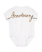 Load image into Gallery viewer, Burberry Unisex Check Cursive Logo Cotton Bodysuit - Baby