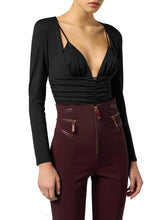 Load image into Gallery viewer, Crêpe jersey bodysuit with draping