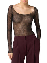 Load image into Gallery viewer, Bodysuit in jacquard tulle fabric with snake pattern