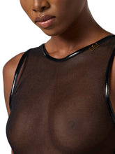 Load image into Gallery viewer, Bodysuit in tulle fabric with vinyl details