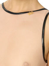 Load image into Gallery viewer, Bodysuit in tulle fabric with vinyl details