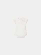 Load image into Gallery viewer, Hand-embroidered Cygne bodysuit in organic cotton