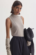 Load image into Gallery viewer, C6234186-MESH-RUCHED-FUNNEL-NECK-TOP-STONE-SCANLANTHEODORE-2_1775623168