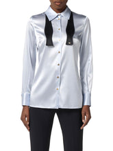 Load image into Gallery viewer, Silk satin blouse with bow tie