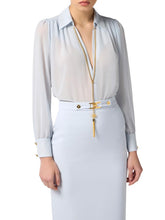 Load image into Gallery viewer, Blouse in georgette fabric with necklace