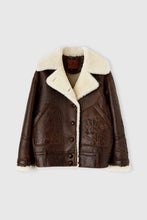 Load image into Gallery viewer, Embroidered oversize shearling jacket