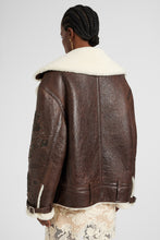 Load image into Gallery viewer, Embroidered oversize shearling jacket