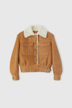 Load image into Gallery viewer, Single-breasted shearling jacket with front pockets