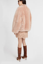 Load image into Gallery viewer, Lambskin leather over jacket with leather and gold metal details.