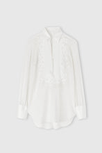 Load image into Gallery viewer, Silk blouse with hand-carved embroidery