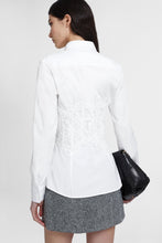 Load image into Gallery viewer, Cotton poplin shirt with rebrodé lace bustier